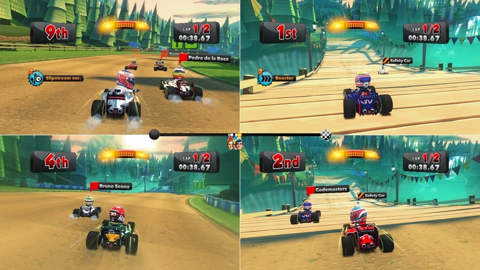 Die Demo zu F1 Race Stars kann sowohl allein, als auch im Multiplayer-Modus gespielt werden.
