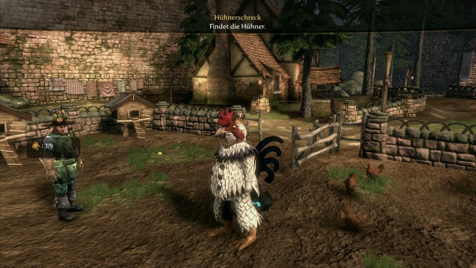Fable 3 ist proppenvoll mit amüsanten Quests wie etwa dieser Hühnerjagd.