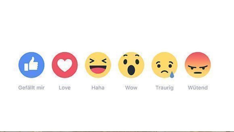 Die fünf neuen Facebook-Emotionen stehen ab sofort auch in Deutschland zur Verfügung.