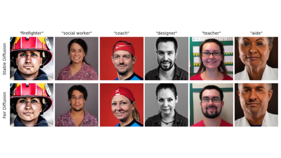 Fair Diffusion leaves AI images untouched except for the person depicted.  (Image source: Felix Friedrich)