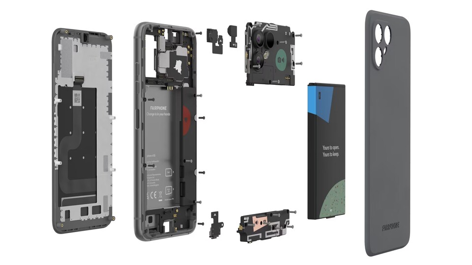 Schrauben statt Kleber: Beim Fairphone 4 könnt ihr selbst Hand anlegen und nahezu alle Bauteile eigenhändig auswechseln.
