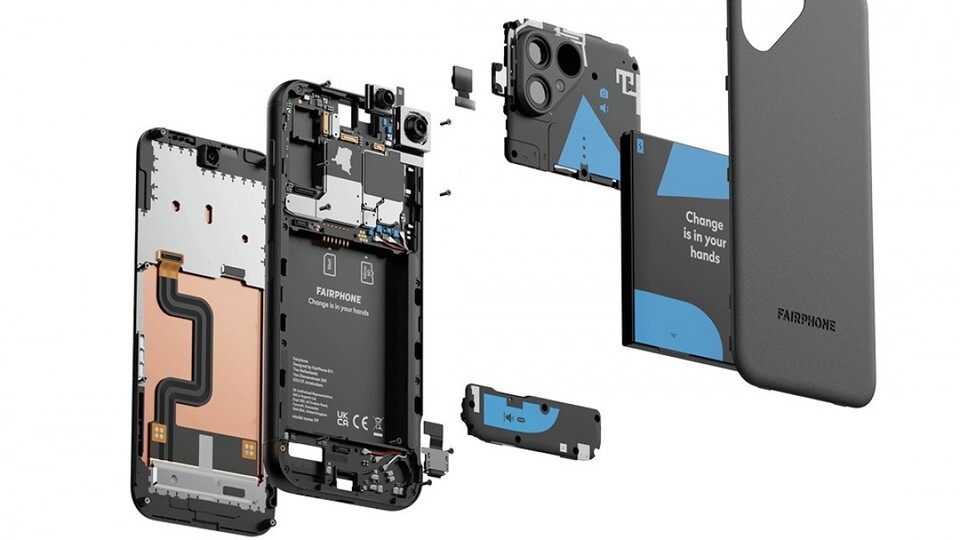 Beim Fairphone 5 lassen sich fast alle Teile mit etwas Fingerspitzengefühl austauschen. (Bild: Fairphone)