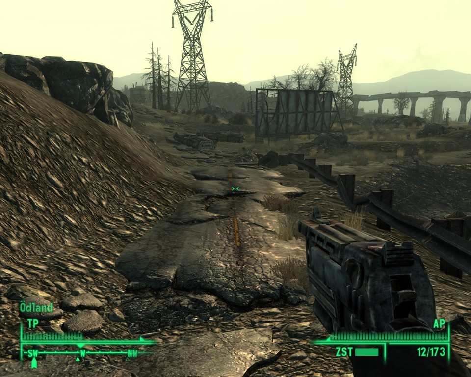 Fallout 3 ohne anisotropische Filterung. 