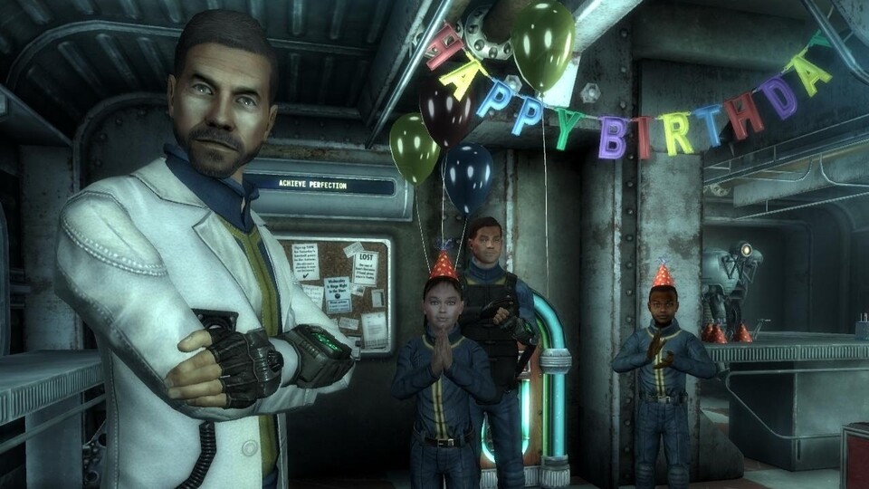 Gerade noch haben wir im Vault Kindergeburtstag gefeiert und jetzt müssen wir plötzlich das Ödland retten.