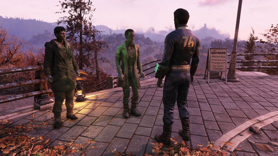 Lacey und Isela sind die ersten NPCs, die ihr in Fallout 76 trefft. Sie weisen euch den Weg zum Wayward.