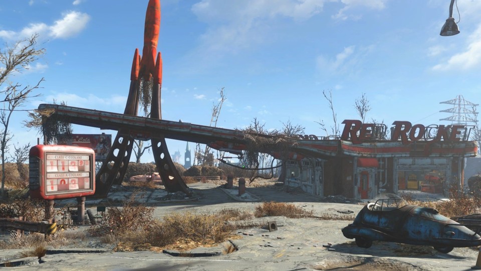 Tankstellen von Red Rocket gibt es in Fallout 4 öfter, an dieser sind aber fast alle Spielerinnen und Spieler vorbeigekommen.