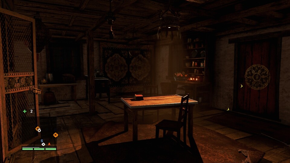 Auch bei Szenen in Innenräumen macht Far Cry 4 eine technisch gute Figur. Besonders die Beleuchtung und die feinen Objektschatten sorgen für Realismus.