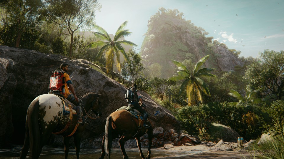 Auf dem Rücken eines Pferdes die Landschaft erkunden? Far Cry 6 will euch diese Freiheit lassen, auch wenn ihr eigentlich gerade auf einer Mission seid.