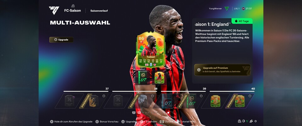 Wer zahlt, kann sich eine aufgewertete Variante von Milan-Verteidiger Fiyako Tomori sichern. Schon seine Basisvariante gilt seit Jahren als absolute Meta-Karte.