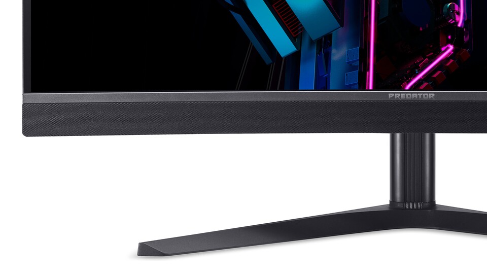 Nach vorne gerichtete Lautsprecher sind in Gaming-Monitoren eine echte Seltenheit und machen den Acer Predator X34 F1 zu etwas Besonderem.