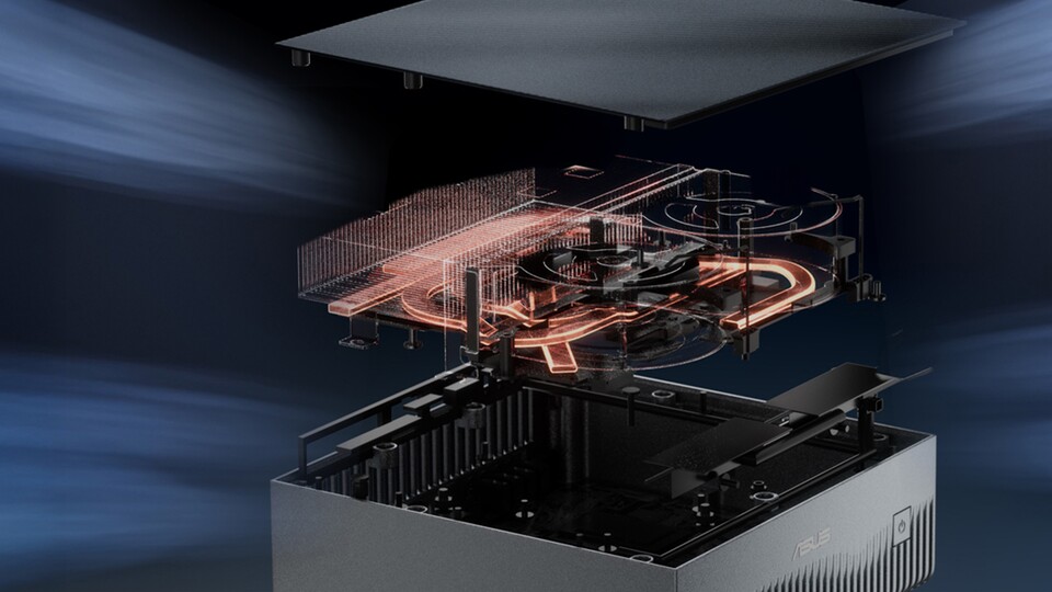 Die interne, aufwendige Kühlung sorgt dafür, dass der KI-Supercomputer auch unter Volllast seine Leistung dauerhaft aufrechterhalten kann.