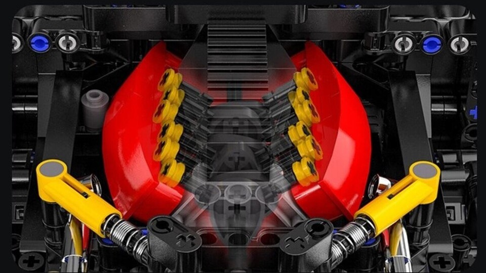 CaDA setzt nicht auf die typischen LEGO Kolben und Zylinder, sondern konstruiert einen völlig neuartigen V12-Motor.