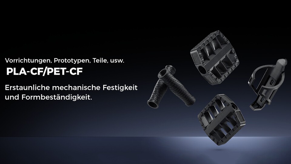 Mit besonders robusten Filamenten wie PLA-CF und PET-CF könnt ihr hochbelastbare Bauteile mit eurem 3D-Drucker drucken.