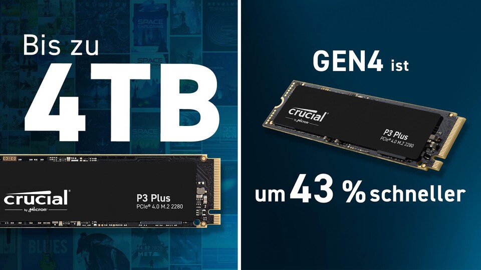 Die Crucial P3 Plus ist die optimale SSD für Gamer UND gerade richtig günstig.