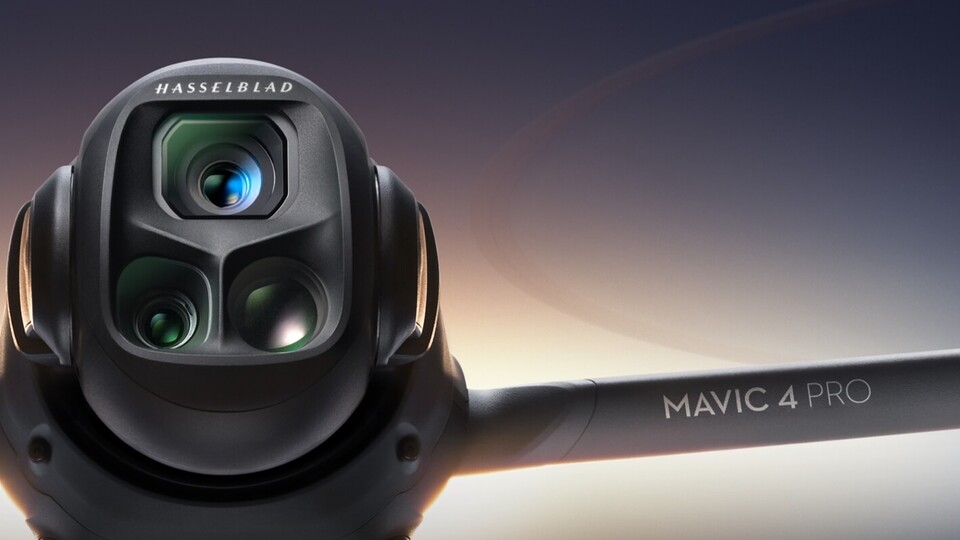The heart of the DJI Mavic 4 Pro sits at the front: the new Hasselblad camera with a significantly improved 360° gimbal for perfectly stable images.