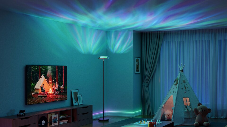 Wie die Nordlichter über Island bewegen sich die seichten Licht-Wellen langsam über die Zimmerdecke – das ist genial!