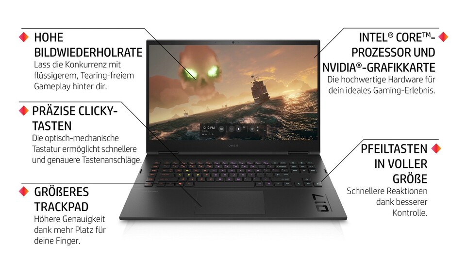 Top-Ausstattung innen wie außen: Der HP OMEN 17 Gaming-Laptop mit Nvidia RTX 4090 ist eine absolute Maschine.