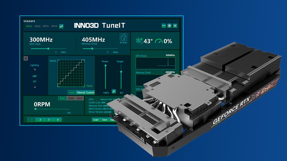 Mit dem TuneIT-Tool von INNO3D könnt ihr eure Grafikkarte ganz einfach übertakten – ohne Risiko, ohne hohe Lautstärke und ohne kochend-heiße Temperaturen!