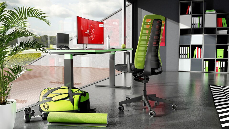 Mit seinem schlanken und luftigen Design fügt sich der Interstuhl PURE perfekt in ein modernes Homeoffice ein. Dank zahlreicher Farbkombinationen lässt sich der Bürostuhl auch bestens personalisieren.