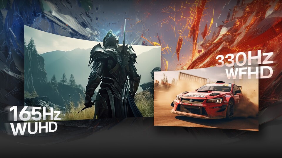 Beim neuen LG OLED-Monitor 45GR95QE steht euch der Dual-Mode zur Verfügung: Ultrawide-4K mit 165 Hz oder Ultrawide-FHD mit 330 Hz – auf Knopfdruck!