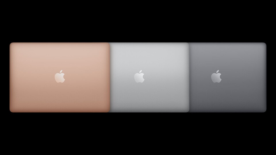 Das M1 MacBook Air ist in drei schicken Farben erhältlich – Gefällt es euch in Selber, Spacegrau oder Roségold am besten?