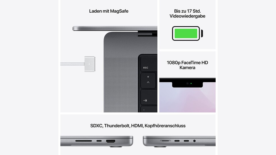 Ein weiterer Vorteil: Das MacBook Pro hat im Vergleich zum Air deutlich mehr Anschlüsse zu bieten.