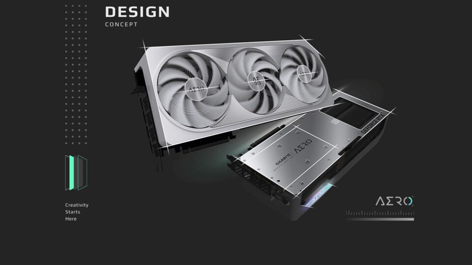 Für mich persönlich ist die Gigabyte AERO RTX 4090 eines der allerschönsten Kühler-Designs für die Grafikkarte.