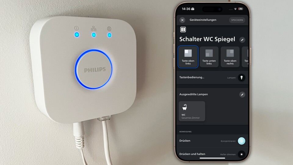 In der Philips Hue-App könnt ihr die smarten FOH-Lichtschalter ohne Probleme einrichten.