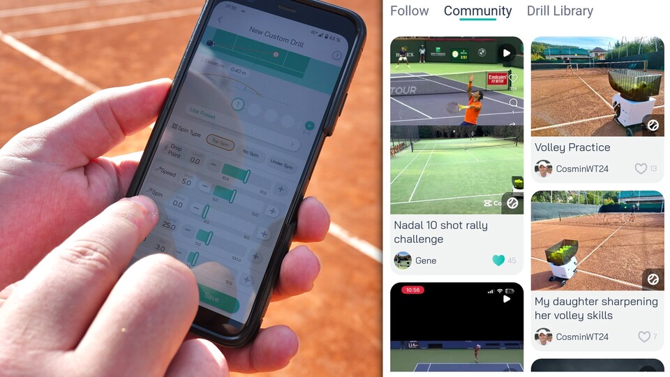 Im Community-Bereich der App von Pong Bot lassen sich unzählige weitere Trainings von anderen Nutzern abrufen.