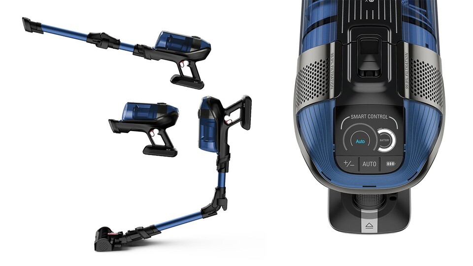 Mit dem Rowenta RH98C0 saugt ihr dank der Flex-Funktion auch locker unter der Couch oder einfach auf eurem Schreibtisch und über eure fusselige Tastatur.