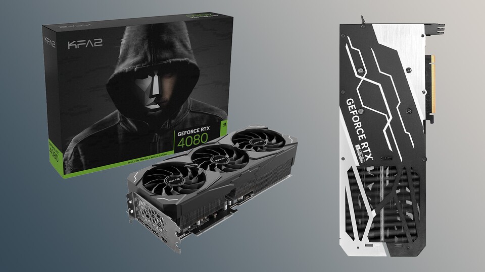 Die Karte von KFA2 sieht auch richtig cool aus, mit ihrem fetten Kühler und der durchlässigen Backplate. Dank der Farbgebung in schwarz und ein wenig silber sieht sie in jedem PC gut aus.