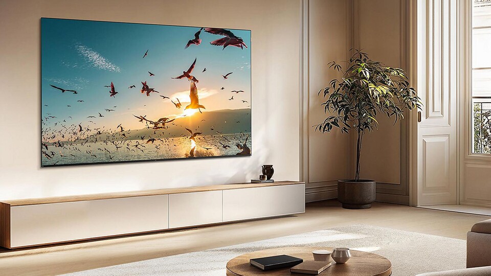 Ob mit Wandhalterung oder auf dem Sideboard in eurem Wohnzimmer – ein 75 Zoll Smart-TV ist immer ein beeindruckender Anblick.