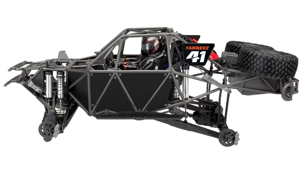 Rahmen, Fahrwerk, Aufhängung – alles wie bei einem echten Trophy Truck, wie sie zum Beispiel bei der Baja 1000 durch Mexiko fahren.