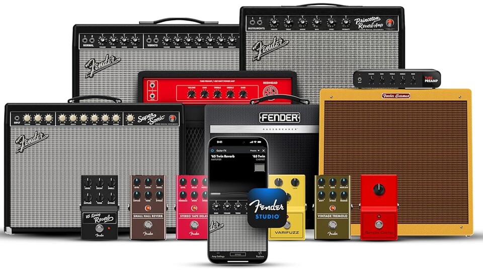 Es wäre kein Fender-Produkt, wenn es nicht mit digitalen Gitarrenverstärkern und -effekten vollgepackt wäre – auch mobil übers Handy!