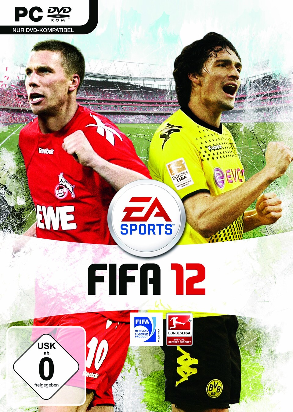 Lukas Podolski und Mats Hummels auf dem Cover von FIFA 12.
