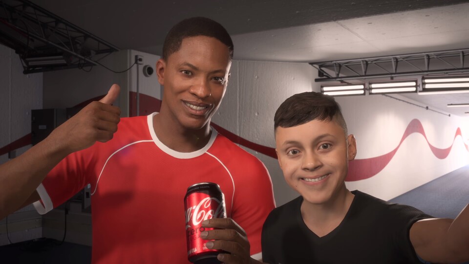 In FIFA 18 The Journey macht Alex Hunter Werbung für Coca-Cola.