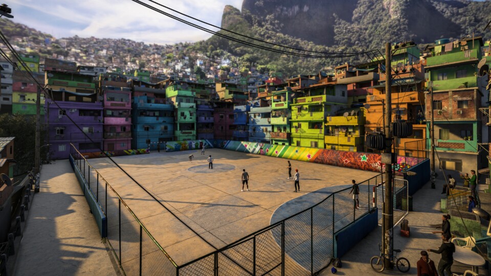 In Volta Football stehen 17 Street-Plätze zur Auswahl, zum Beispiel in den Favelas von Rio de Janeiro oder auf einem Hochhausdach in Tokio.
