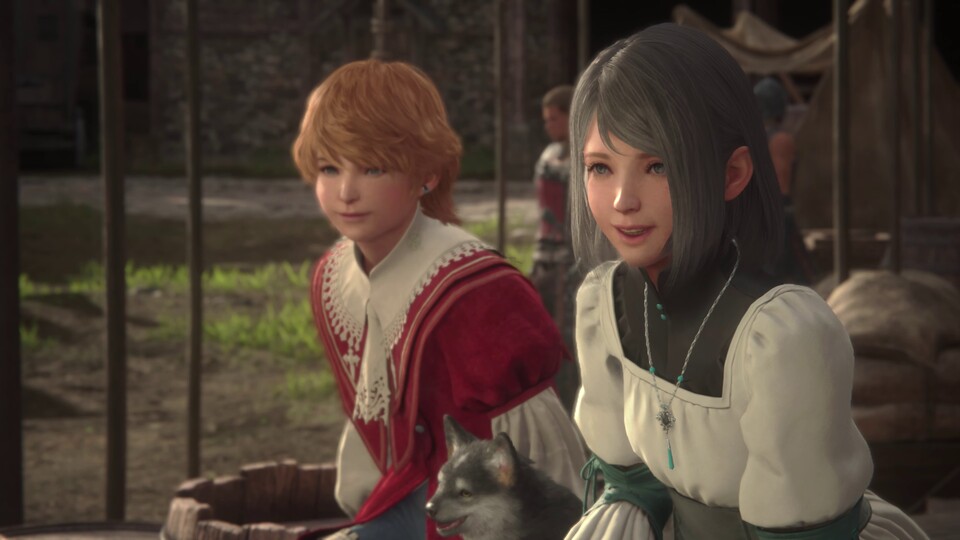 Final Fantasy 16 spielt über mehrere Zeitzonen hinweg: Hier sind Joshua und Jill noch Kinder, später fast schon erwachsen.