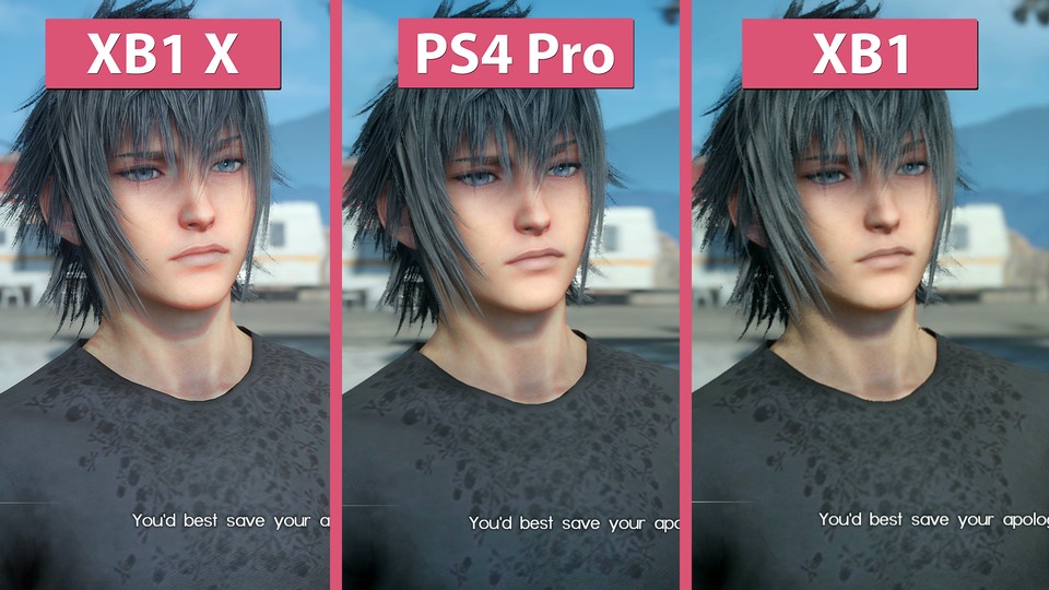 Final Fantasy 15 - Xbox One X gegen Xbox One und PS4 Pro im Grafikvergleich