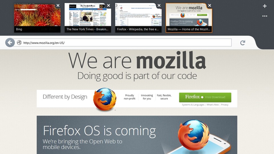Firefox Metro war zwar schon als Test-Version erhältlich, wird nun aber nicht fertig entwickelt.