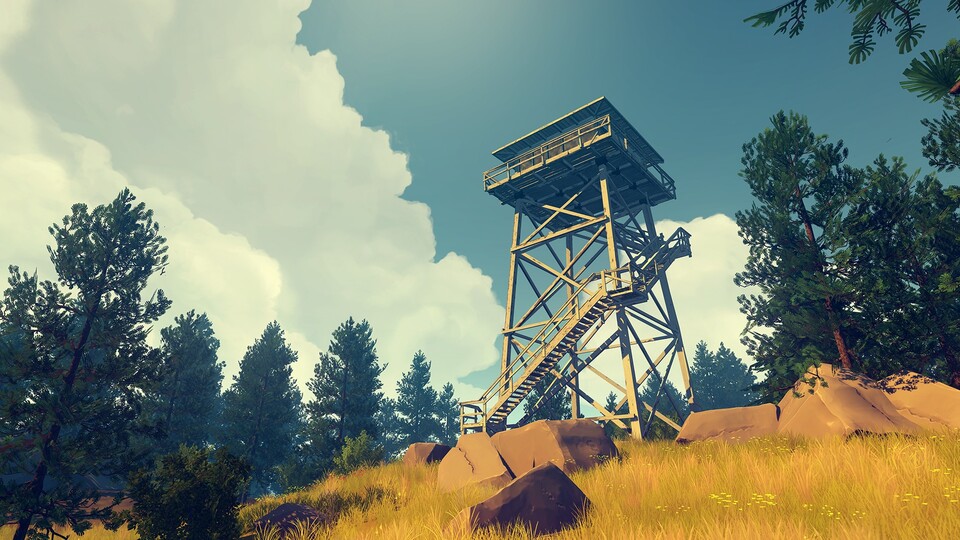 Den Turm aus Firewatch erkennen die Spieler des Indie-Adventures sofort - auch wenn er in Planet Coaster steht.