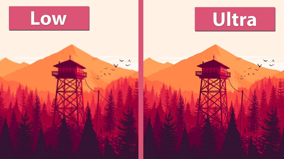 Firewatch - Alle Detailstufen im Grafik-Vergleich