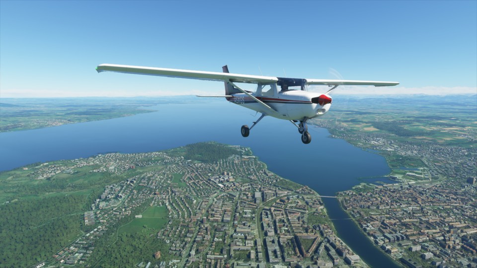 Euer erster Profiflug im Flight Simulator führt euch an den wunderschönen Bodensee.