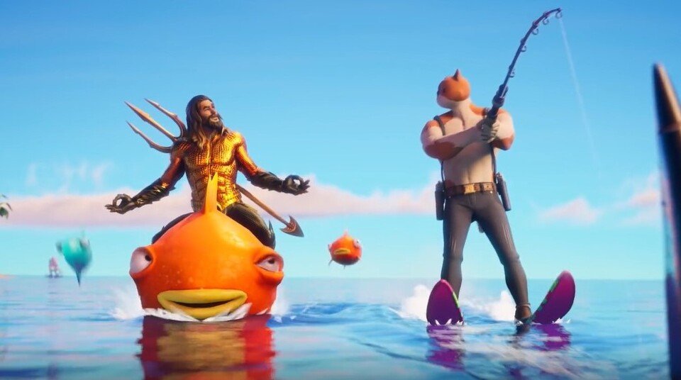 In Fortnite Season 3 lässt sich sogar Aquaman blicken - samt Riesengoldfisch. 