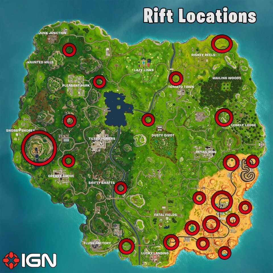Die roten Kreise zeigen euch die Positionen der Risse. Quelle: IGN