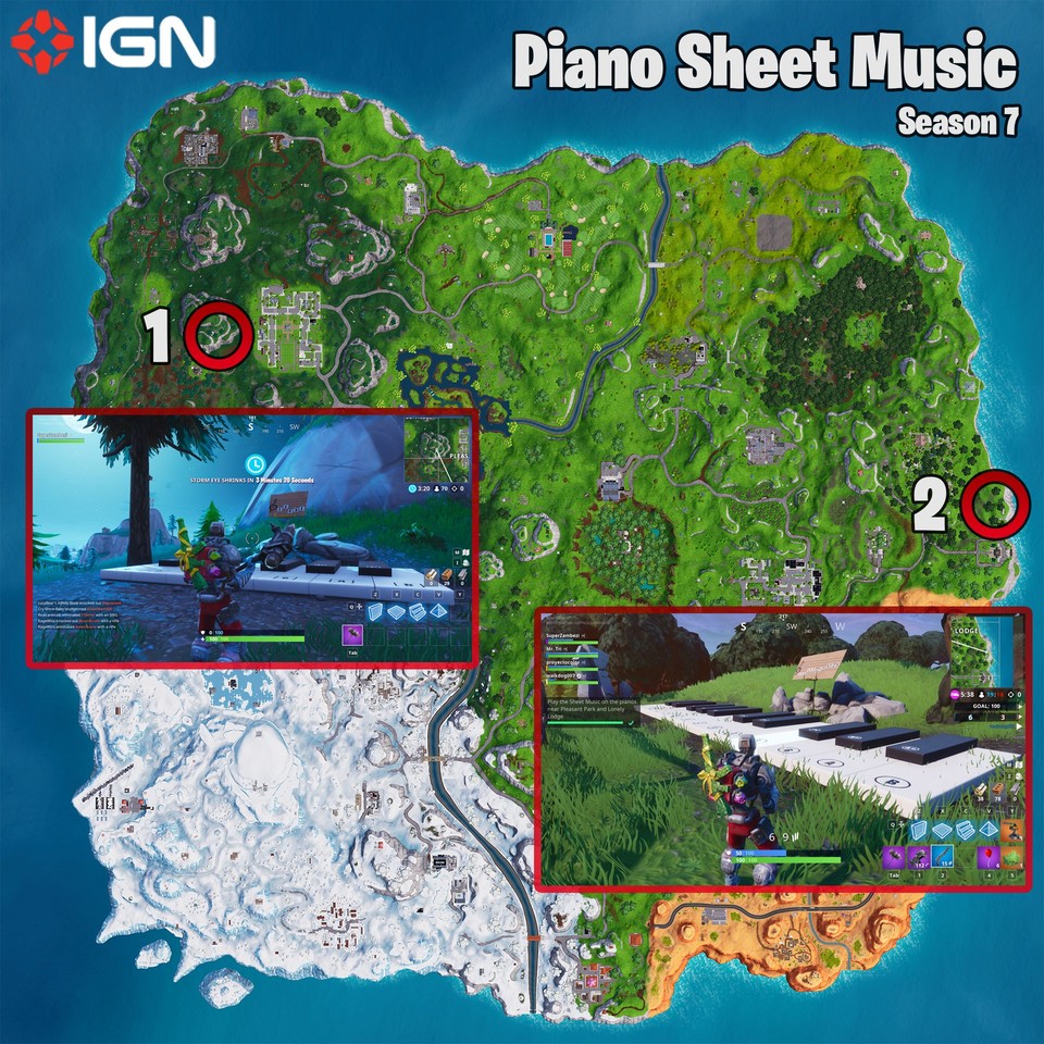 Ein Klavier steht bei Snobby Shores, das andere bei Pleasant Park. (Quelle: IGN)