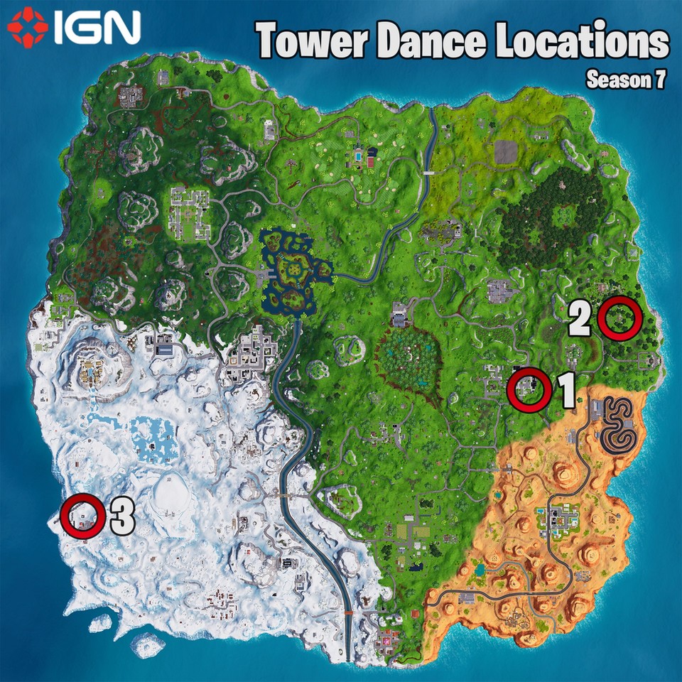 Hier findet ihr die Gebäude, auf denen ihr tanzen müsst. (Quelle: IGN)