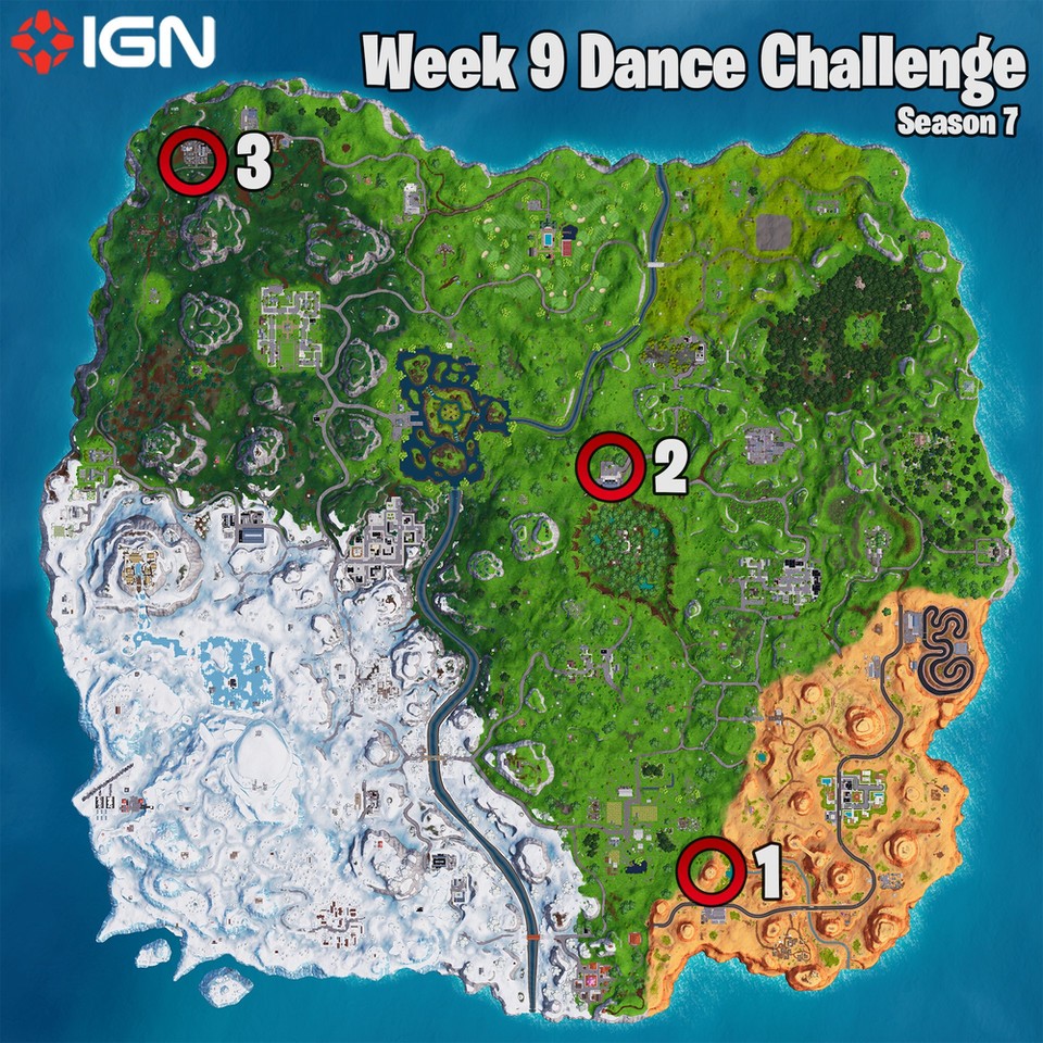 Die Karte zeigt euch, wo genau ihr tanzen müsst. (Quelle: IGN)