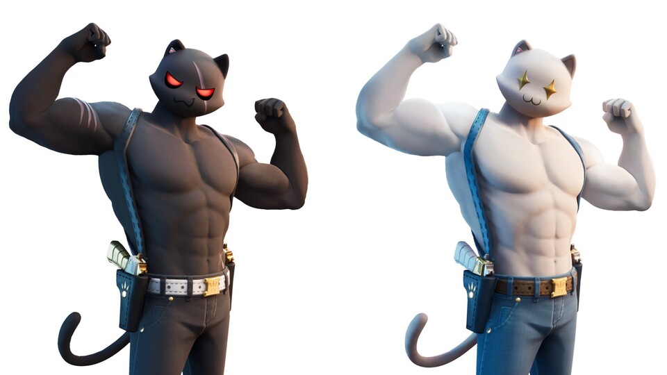Die Versionen Ghost und Shadow bieten zwei weitere Skin-Optionen für den Katzenmann.