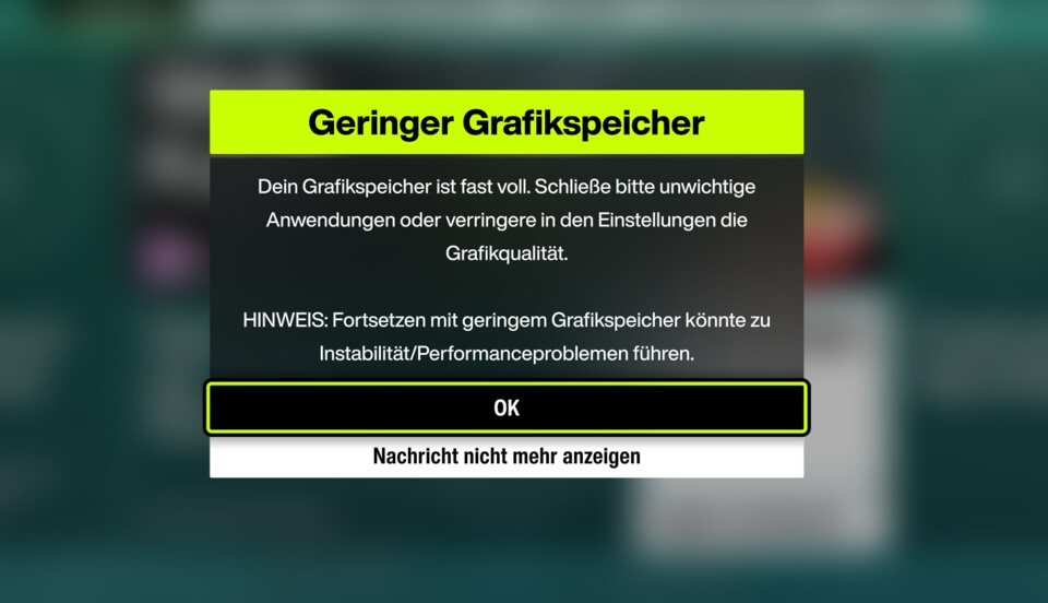Hier seht ihr die Fehlermeldung aus Forza Horizon 6.